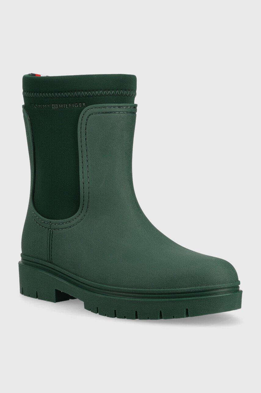 Tommy Hilfiger Гумени ботуши Rain Boot Ankle в зелено - Pepit.bg