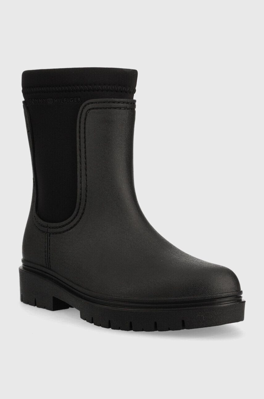 Tommy Hilfiger Гумени ботуши Rain Boot Ankle в черно - Pepit.bg