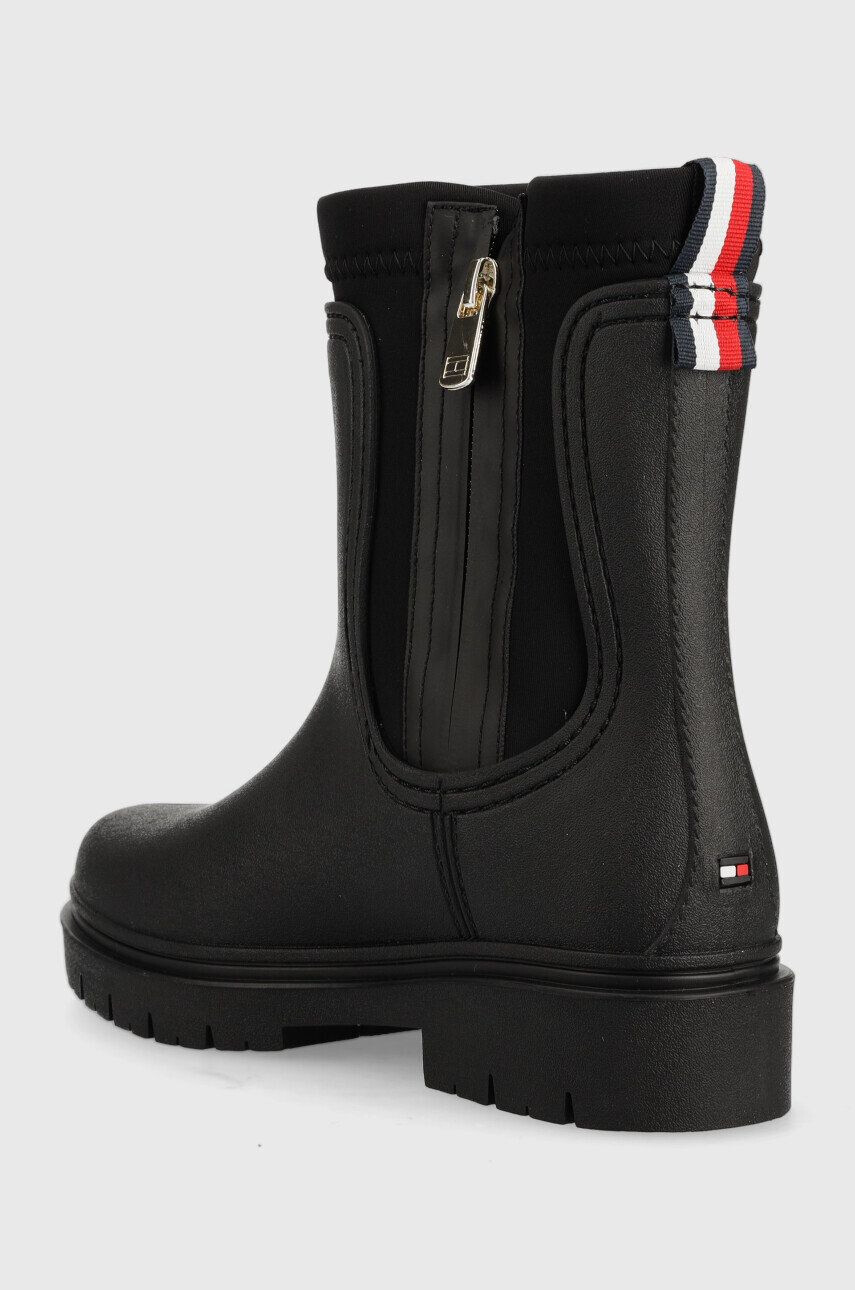 Tommy Hilfiger Гумени ботуши Rain Boot Ankle в черно - Pepit.bg