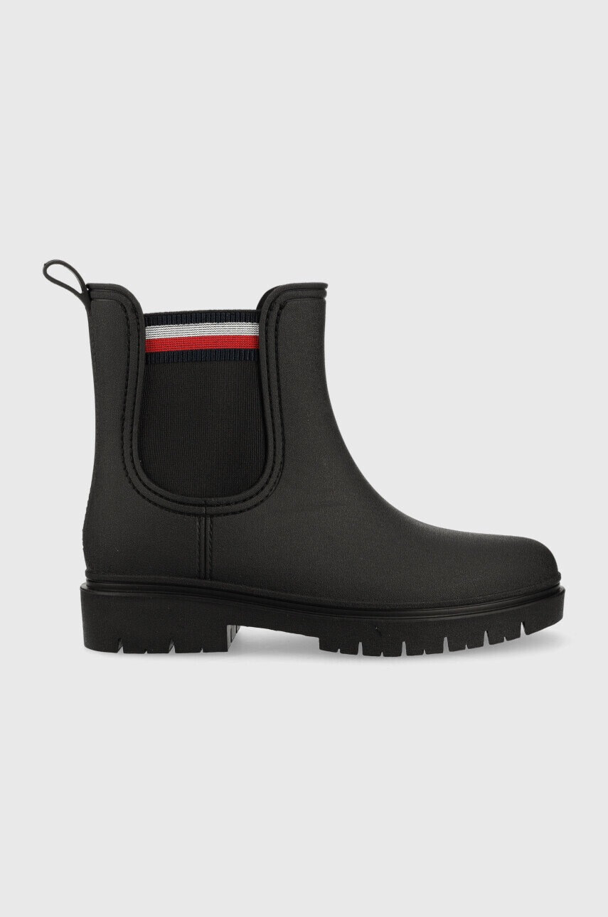 Tommy Hilfiger Гумени ботуши Rain Boot Ankle Elastic в черно - Pepit.bg