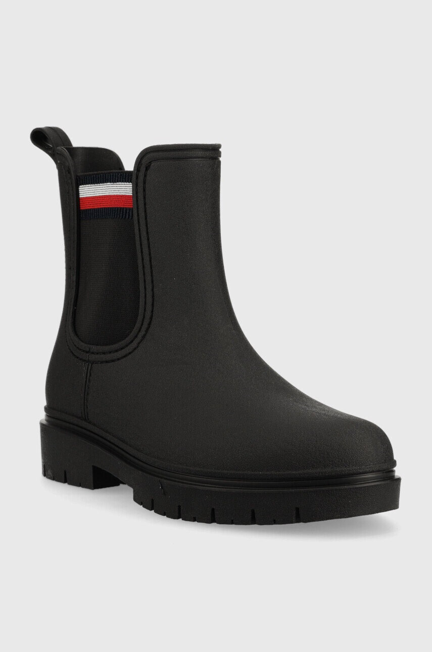 Tommy Hilfiger Гумени ботуши Rain Boot Ankle Elastic в черно - Pepit.bg