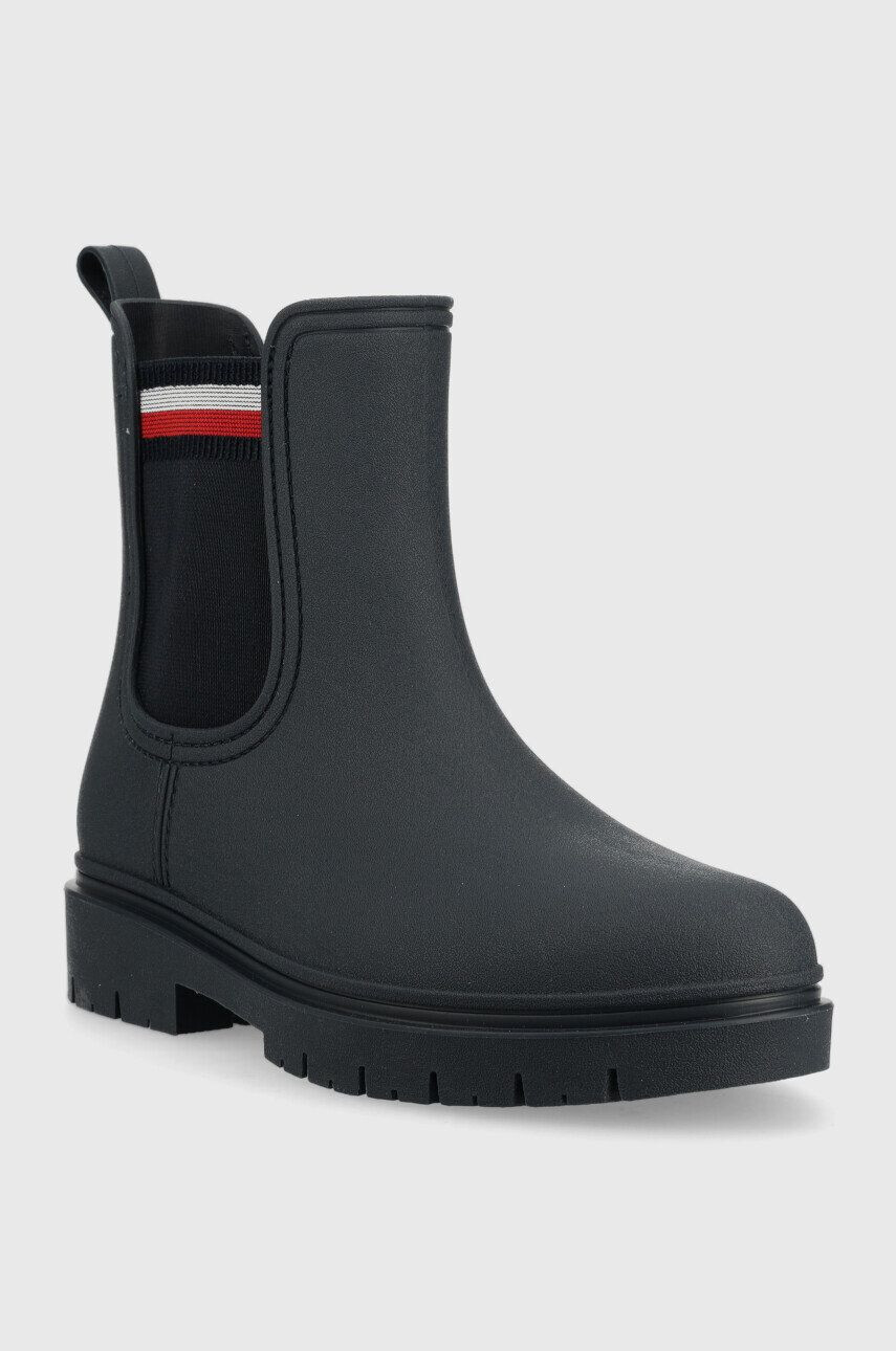 Tommy Hilfiger Гумени ботуши Rain Boot Ankle Elastic в тъмносиньо - Pepit.bg