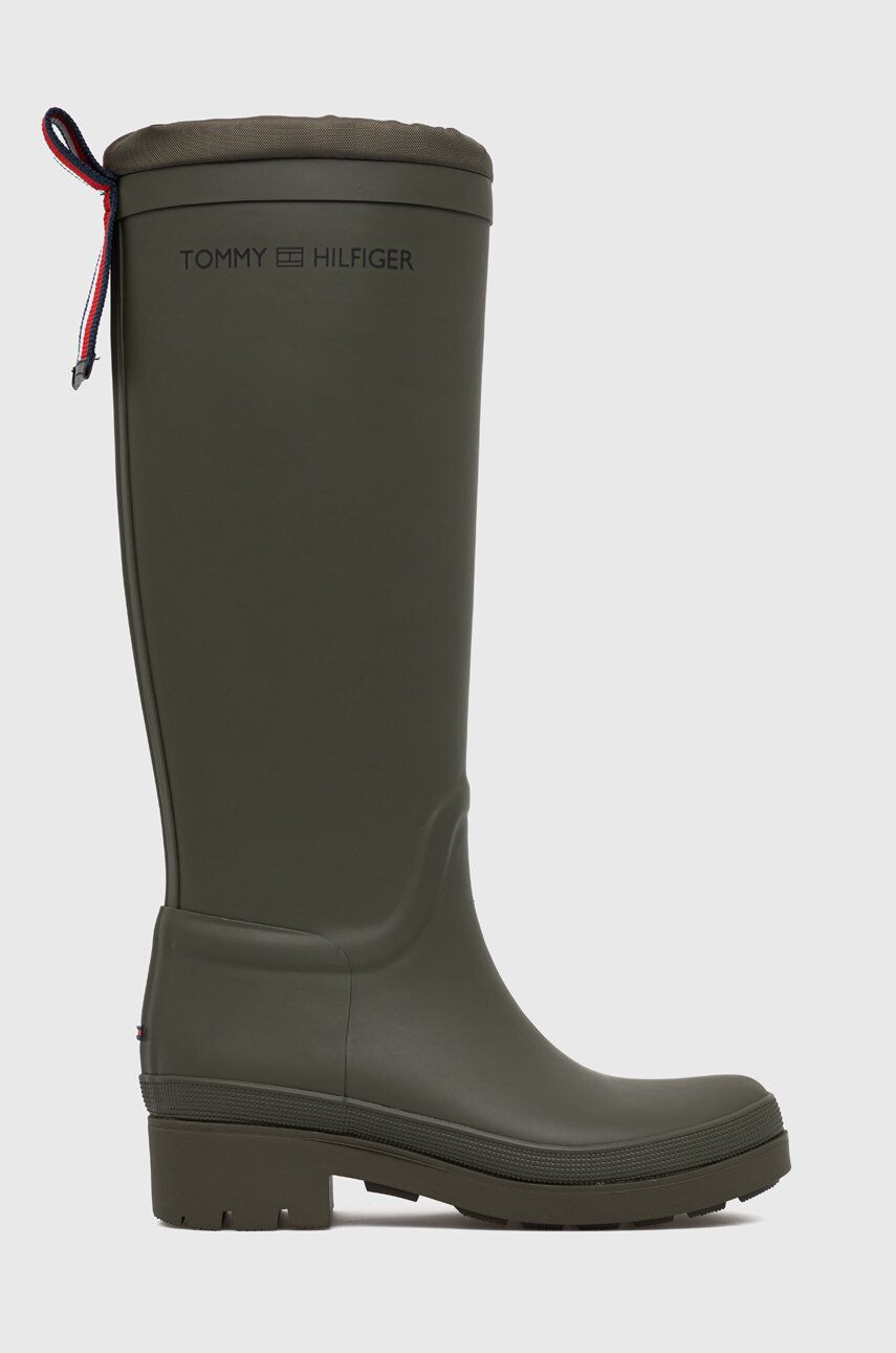 Tommy Hilfiger Гумени ботуши Th Overknee Rainboot в зелено - Pepit.bg