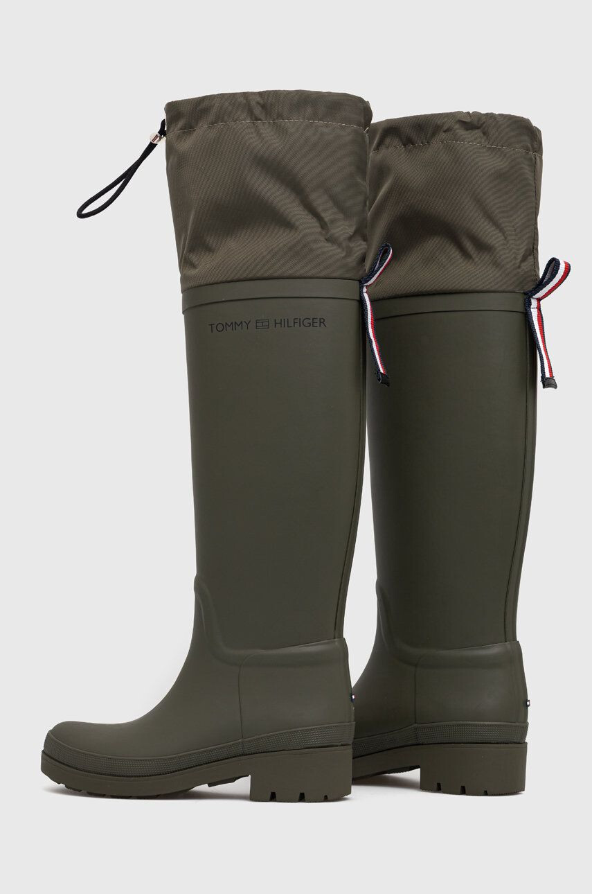 Tommy Hilfiger Гумени ботуши Th Overknee Rainboot в зелено - Pepit.bg