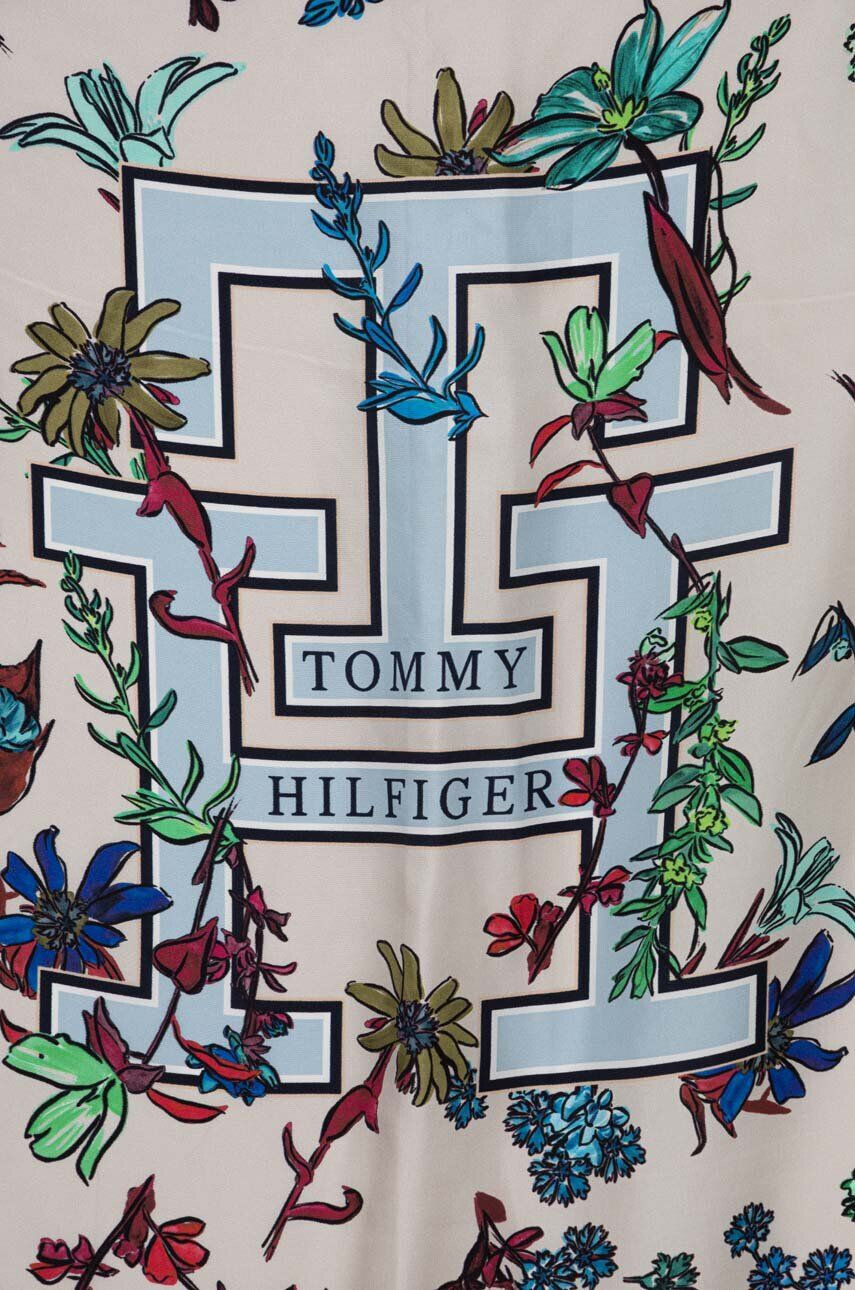 Tommy Hilfiger Копринен шал в тъмносиньо с десен - Pepit.bg