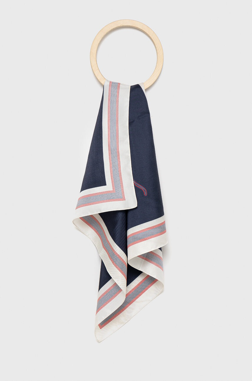 Tommy Hilfiger Копринено шалче в тъмносиньо с десен - Pepit.bg