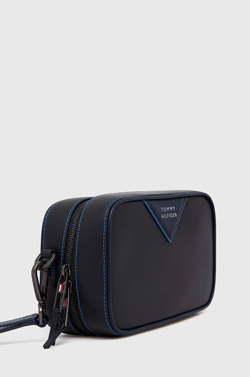 Tommy Hilfiger Кожена козметична чанта в тъмносиньо - Pepit.bg