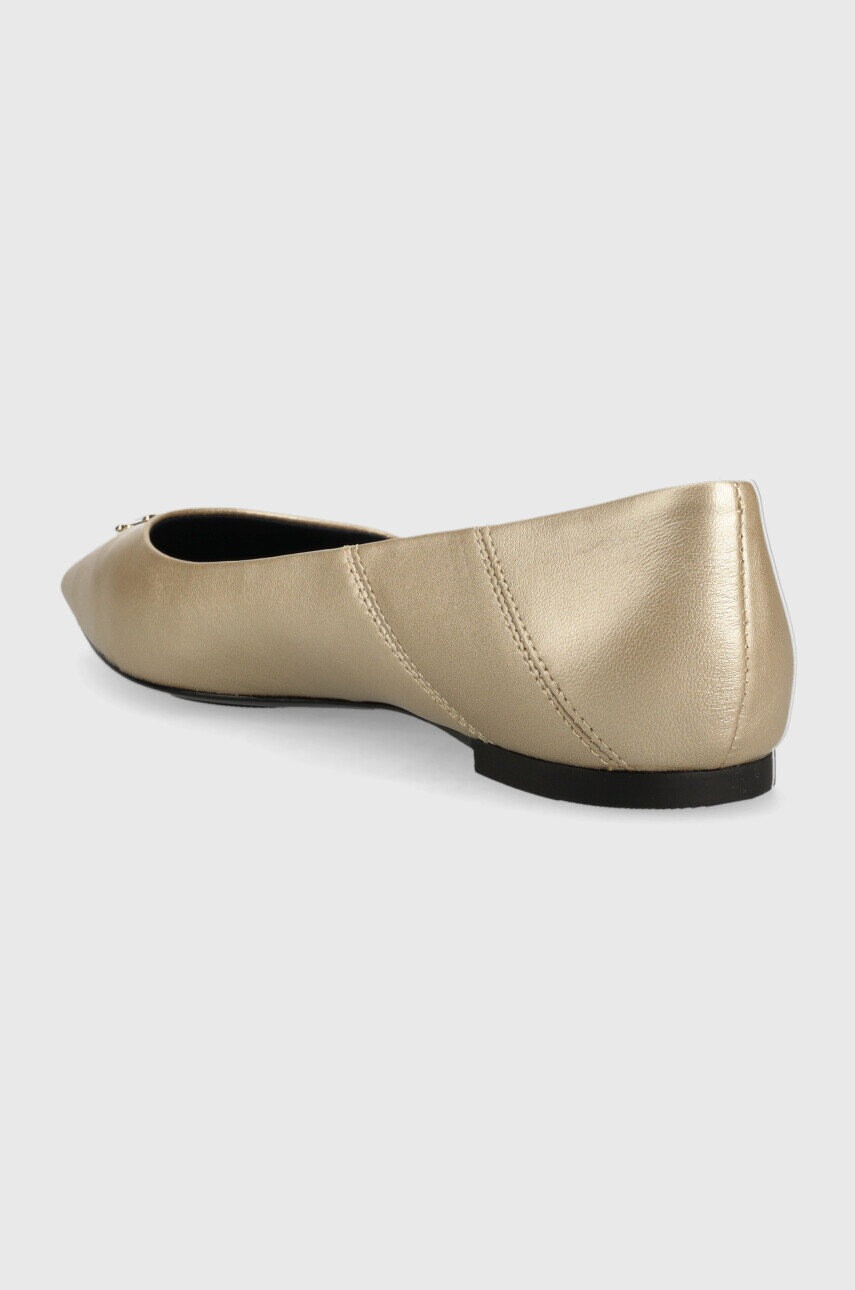 Tommy Hilfiger Кожени балеринки Pointy Chic в златисто - Pepit.bg