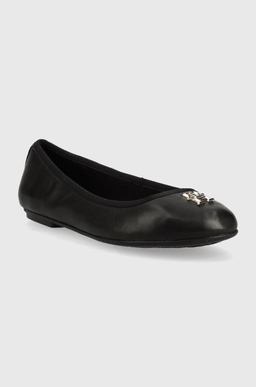 Tommy Hilfiger Кожени балеринки ROUND TH BALLERINA в черно FW0FW07132 - Pepit.bg