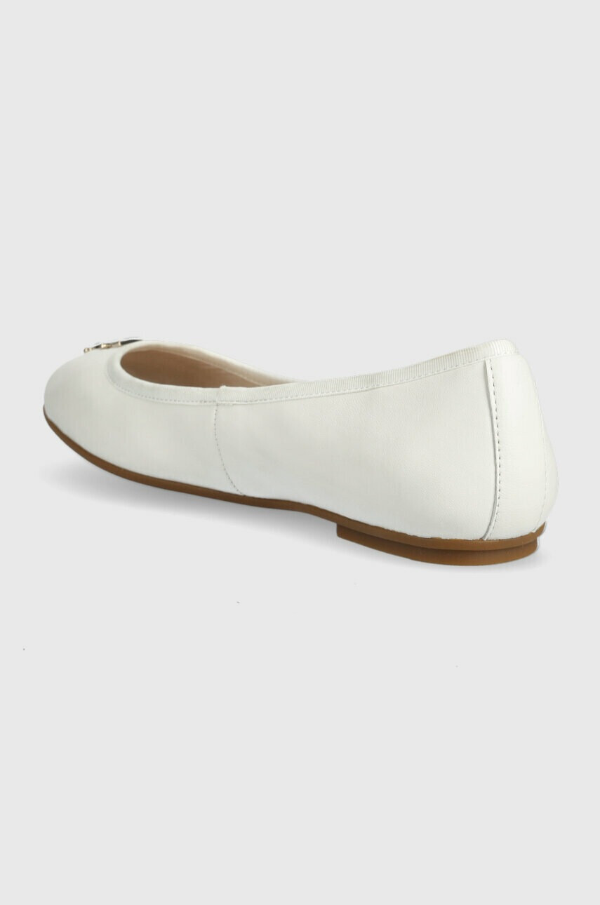 Tommy Hilfiger Кожени балеринки ROUND TH BALLERINA в бяло FW0FW07132 - Pepit.bg