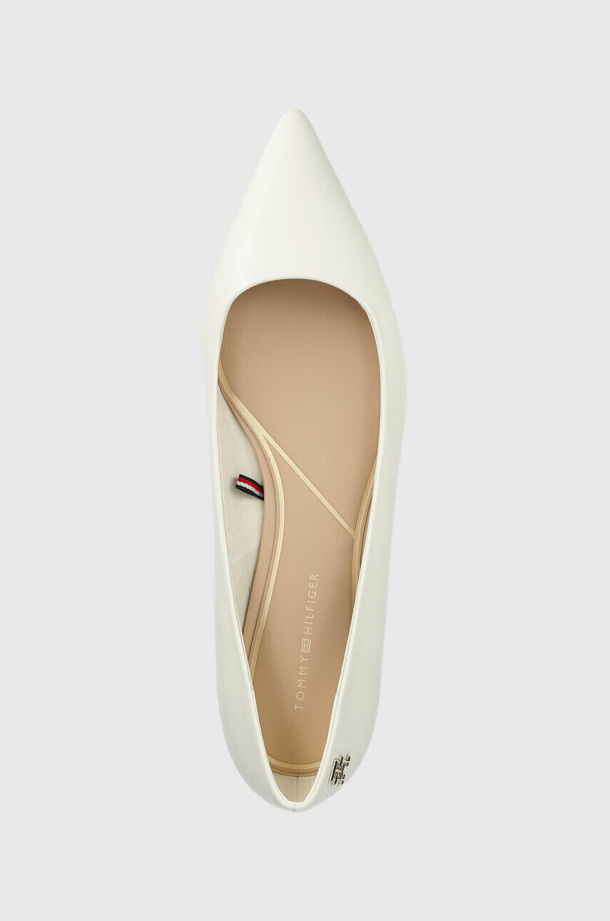 Tommy Hilfiger Кожени балеринки TH POINTED в бяло - Pepit.bg
