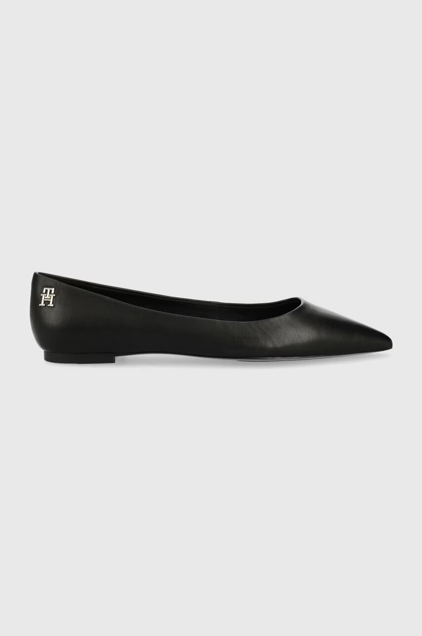 Tommy Hilfiger Кожени балеринки TH POINTED в черно - Pepit.bg