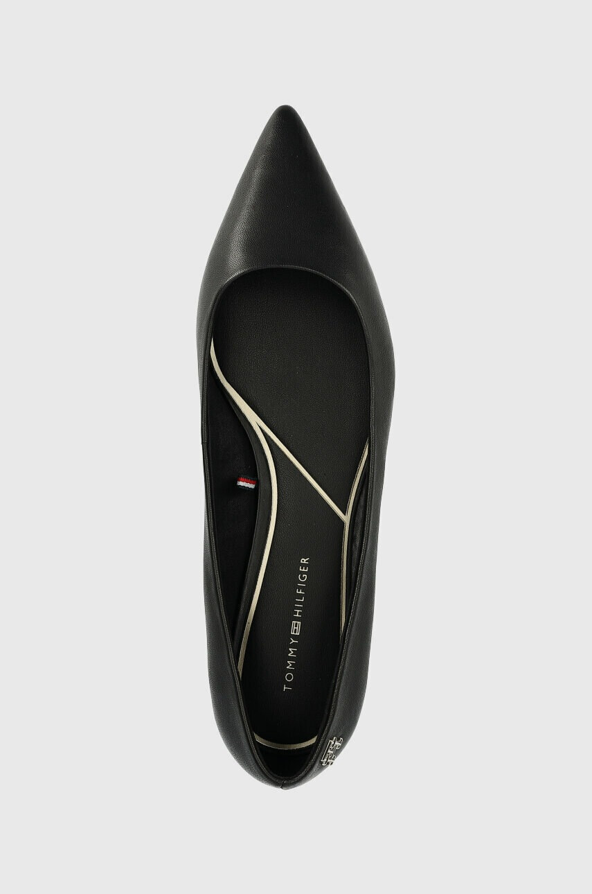 Tommy Hilfiger Кожени балеринки TH POINTED в черно - Pepit.bg