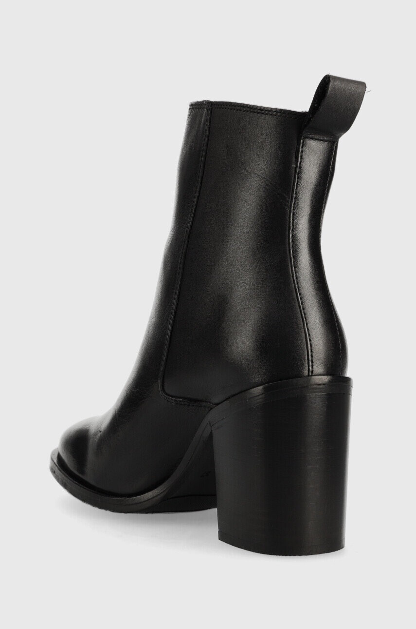 Tommy Hilfiger Кожени боти Zip High Heel Boot в черно с висок ток - Pepit.bg