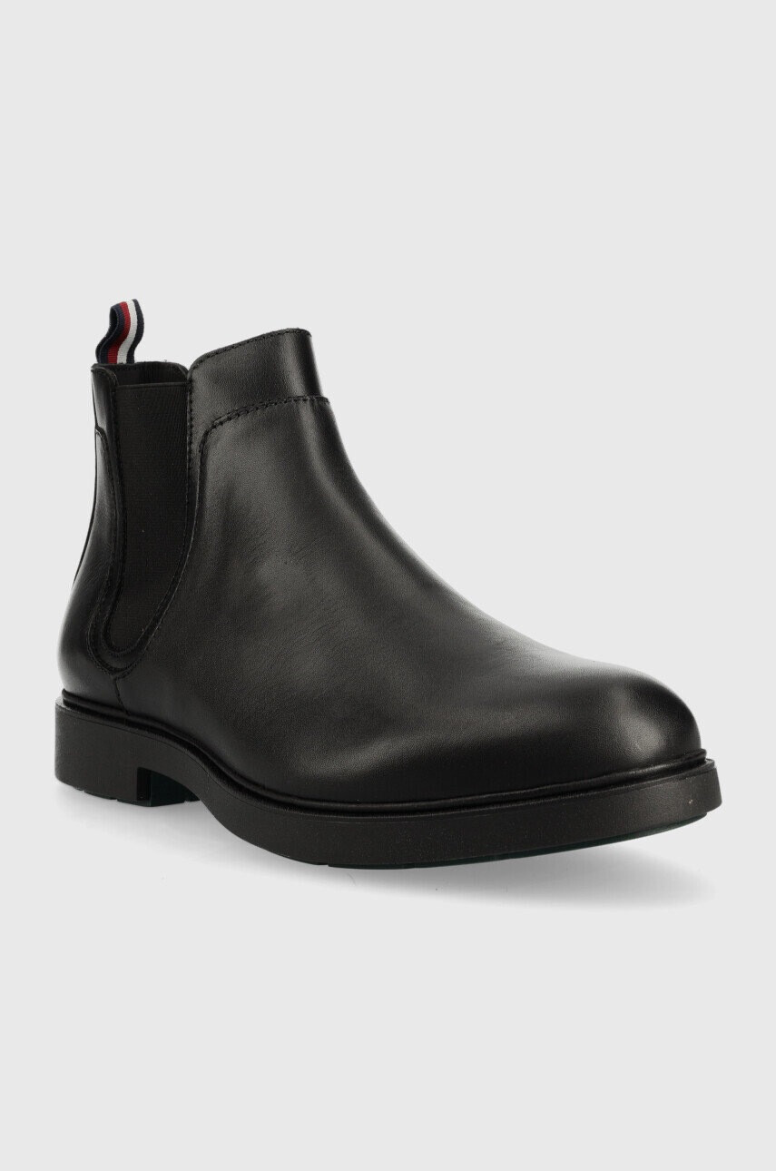 Tommy Hilfiger Кожени боти челси в черно - Pepit.bg