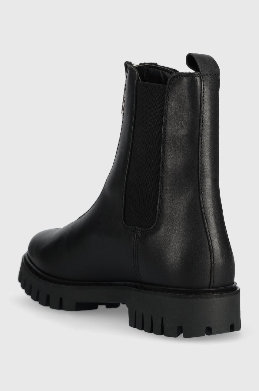 Tommy Hilfiger Кожени боти челси Zip Boot в черно с равна подметка - Pepit.bg