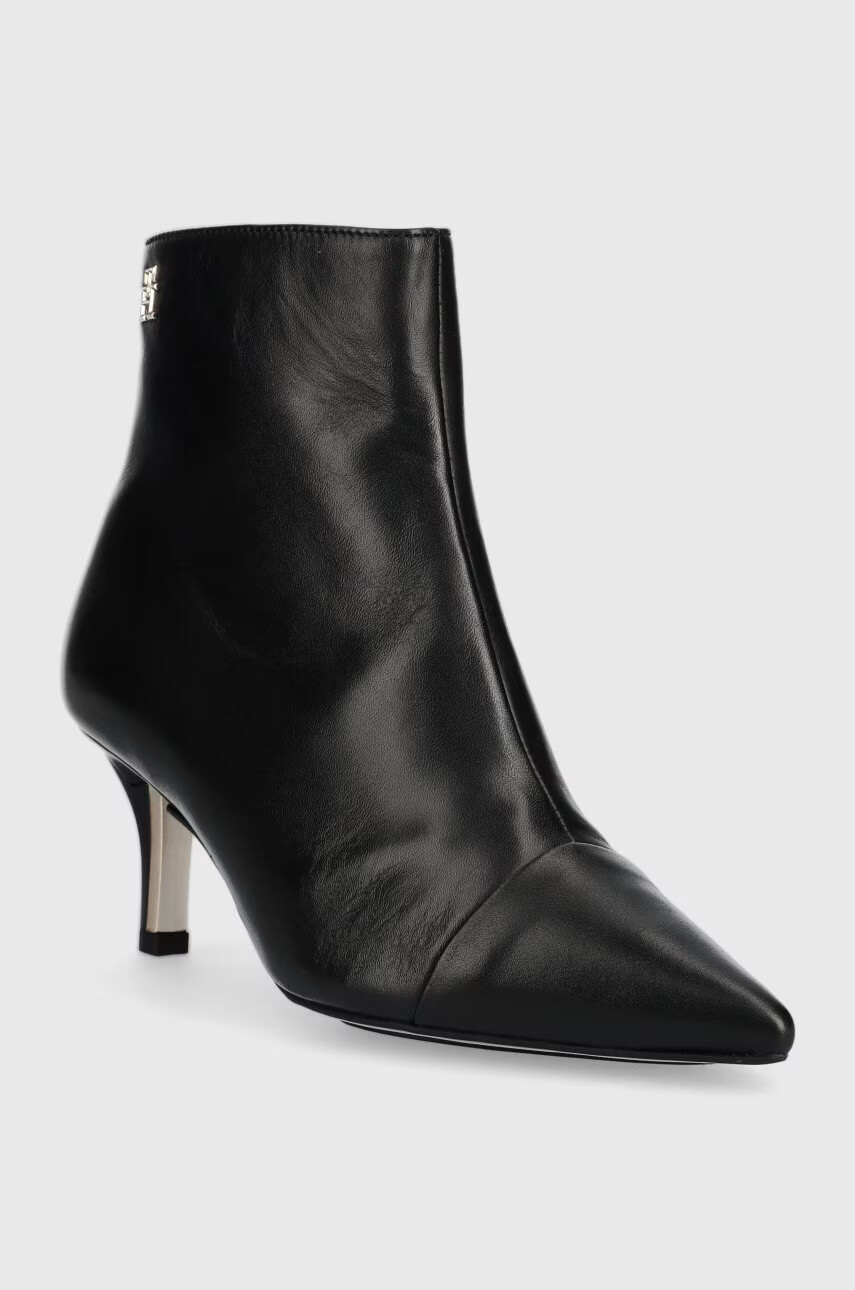 Tommy Hilfiger Кожени боти FW0FW06837 POINTY HEEL BOOT в черно с ток стилето - Pepit.bg