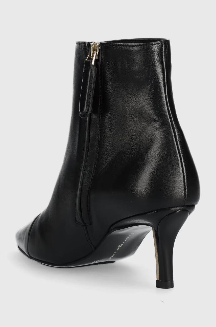 Tommy Hilfiger Кожени боти FW0FW06837 POINTY HEEL BOOT в черно с ток стилето - Pepit.bg