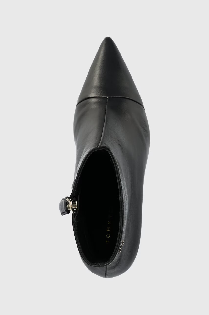 Tommy Hilfiger Кожени боти FW0FW06837 POINTY HEEL BOOT в черно с ток стилето - Pepit.bg