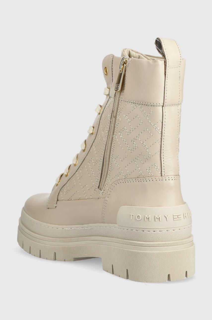 Tommy Hilfiger Кожени боти FW0FW06849 LACE UP ZIP BOOT MONOGRAM - Pepit.bg