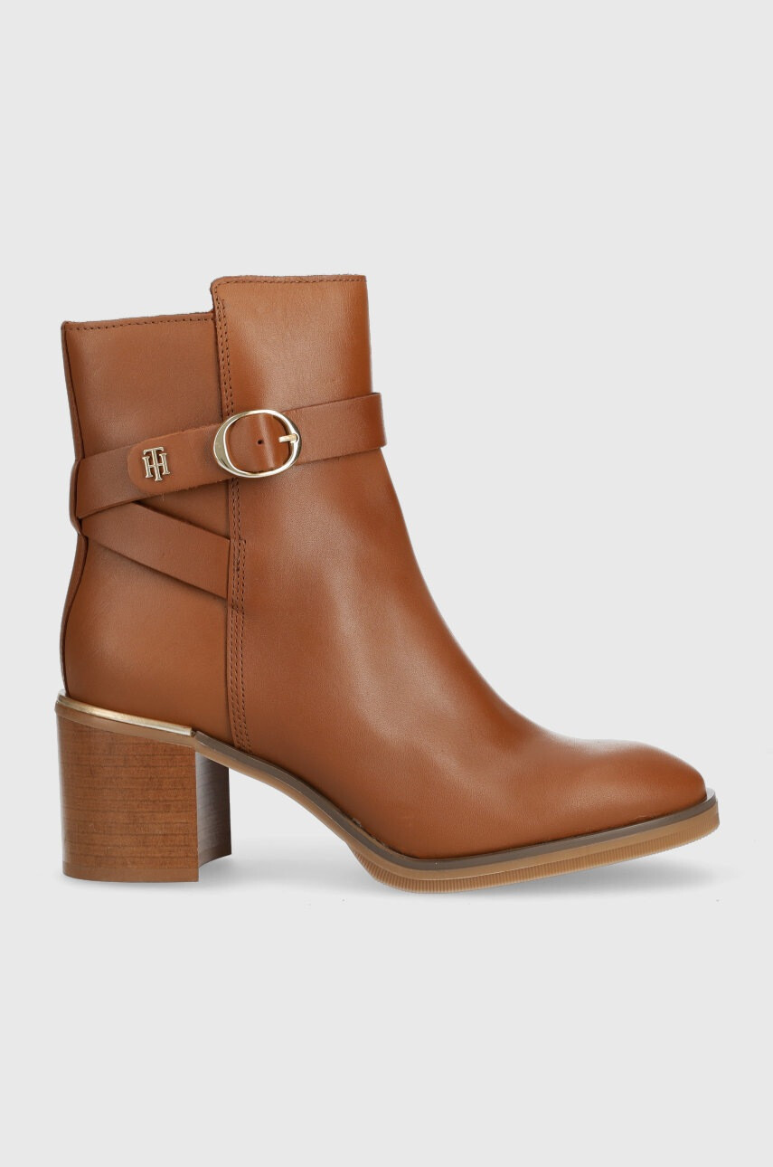 Tommy Hilfiger Кожени боти Th Belt Heeled Boot - Pepit.bg