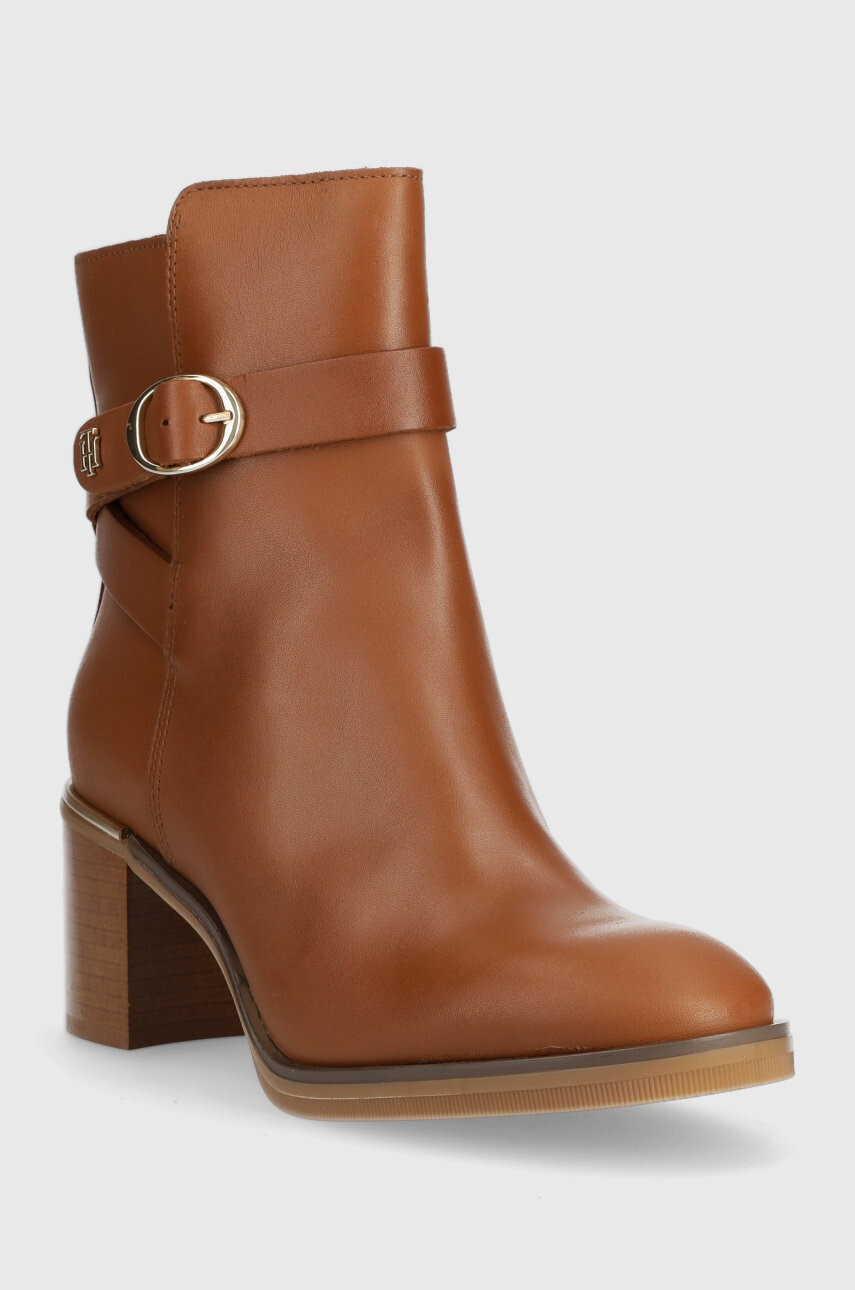 Tommy Hilfiger Кожени боти Th Belt Heeled Boot - Pepit.bg
