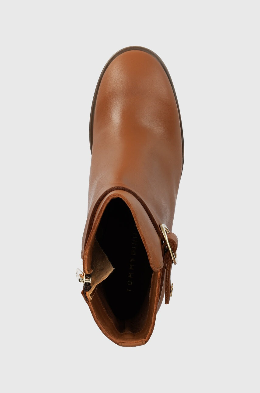 Tommy Hilfiger Кожени боти Th Belt Heeled Boot - Pepit.bg