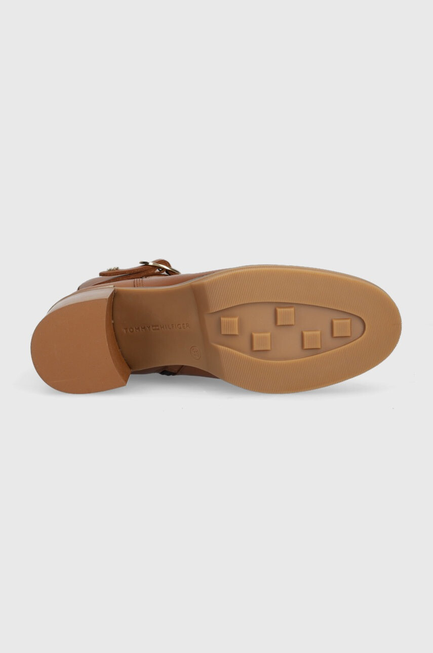 Tommy Hilfiger Кожени боти Th Belt Heeled Boot - Pepit.bg