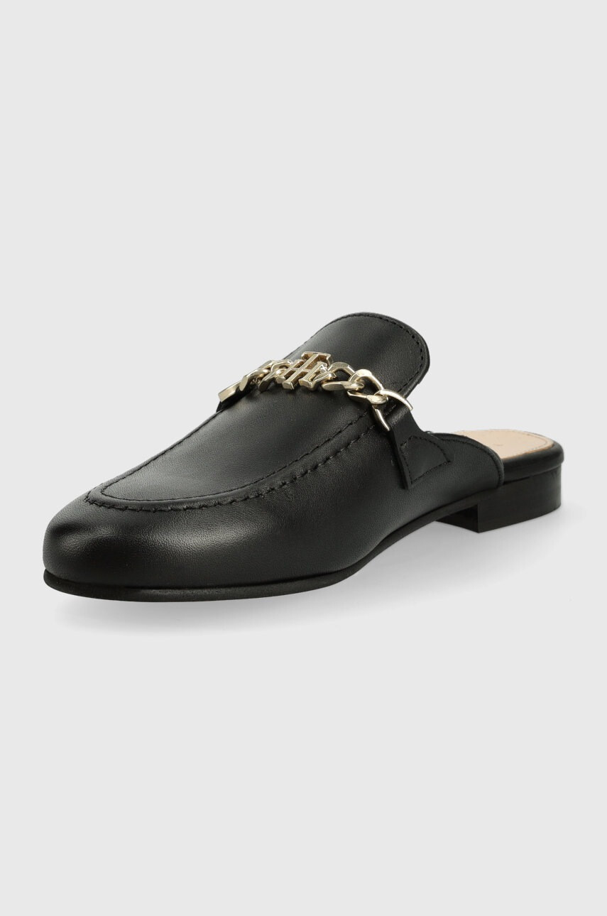 Tommy Hilfiger Кожени чехли Th Chain Mule Loafer - Pepit.bg