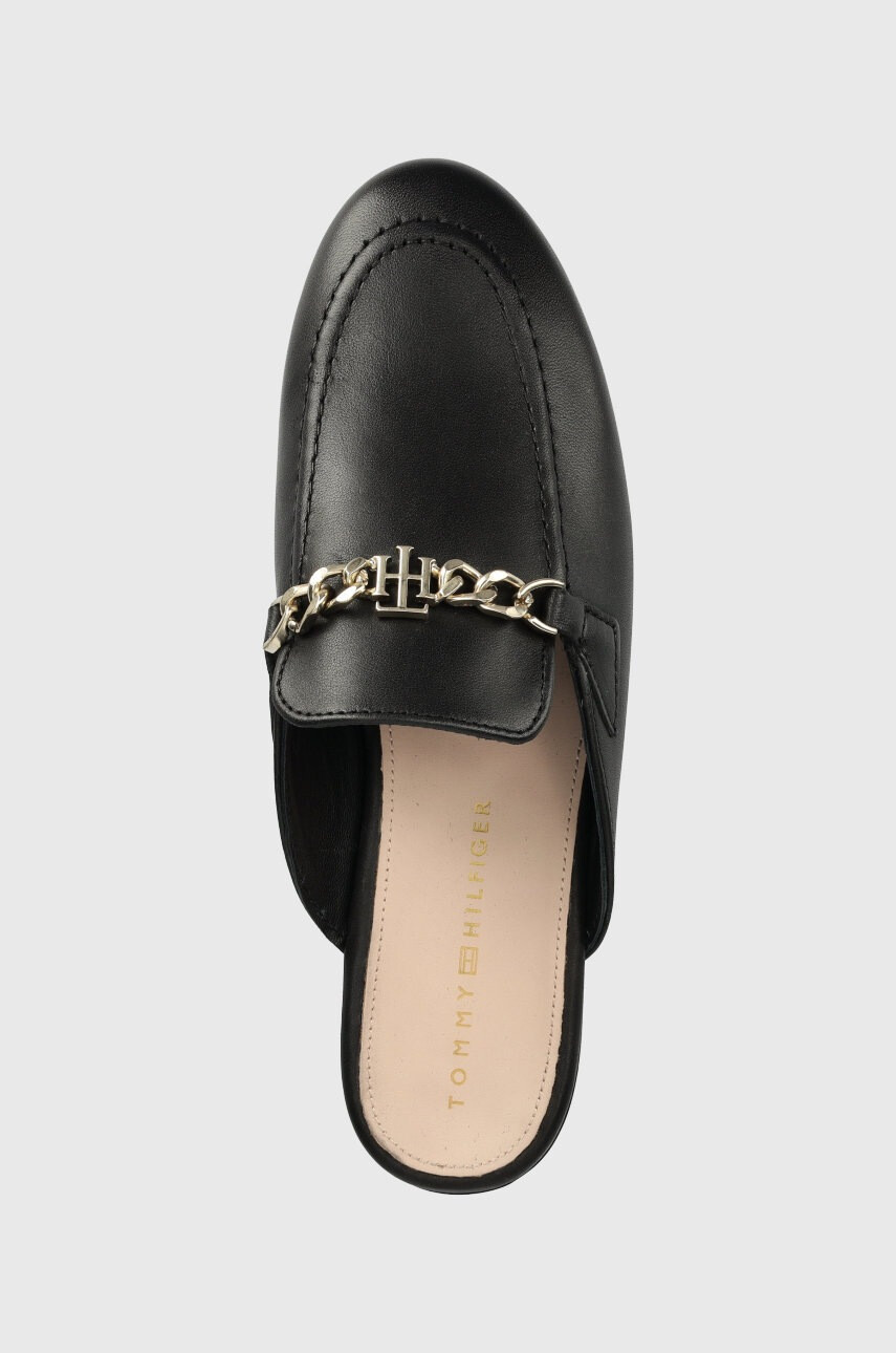 Tommy Hilfiger Кожени чехли Th Chain Mule Loafer - Pepit.bg