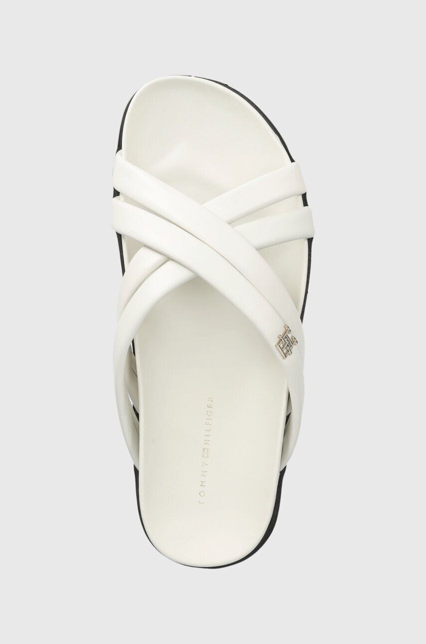 Tommy Hilfiger Кожени чехли STRAP FEMININE SANDAL в бяло - Pepit.bg