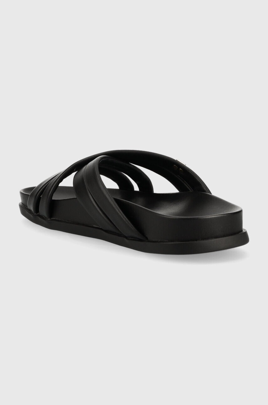 Tommy Hilfiger Кожени чехли STRAP FEMININE SANDAL в черно - Pepit.bg