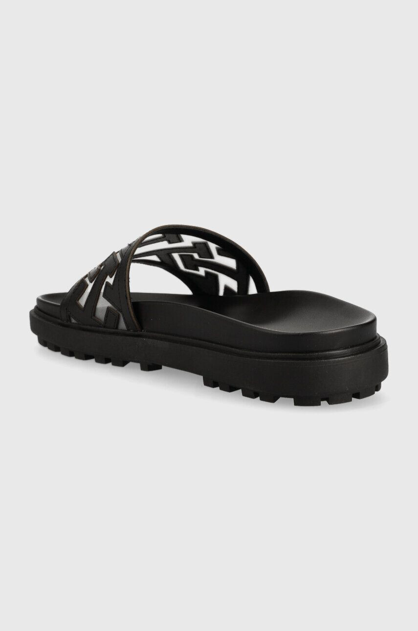 Tommy Hilfiger Кожени чехли TH ELEVATED FLAT SANDAL в черно с платформа FW0FW07407 - Pepit.bg