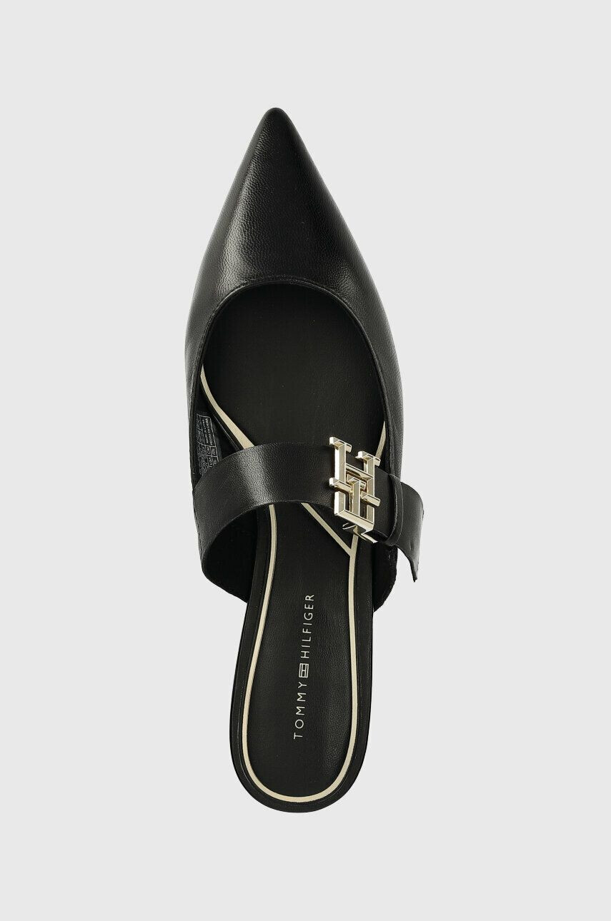 Tommy Hilfiger Кожени чехли TH POINTY FEMININE MULE в черно FW0FW06997 - Pepit.bg