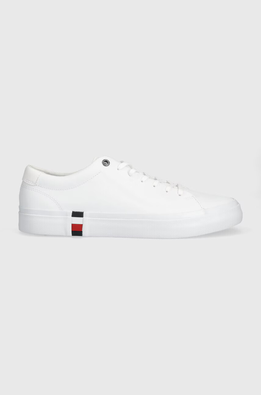 Tommy Hilfiger Кожени кецове CORPORATE LEATHER в бяло FM0FM04589 - Pepit.bg