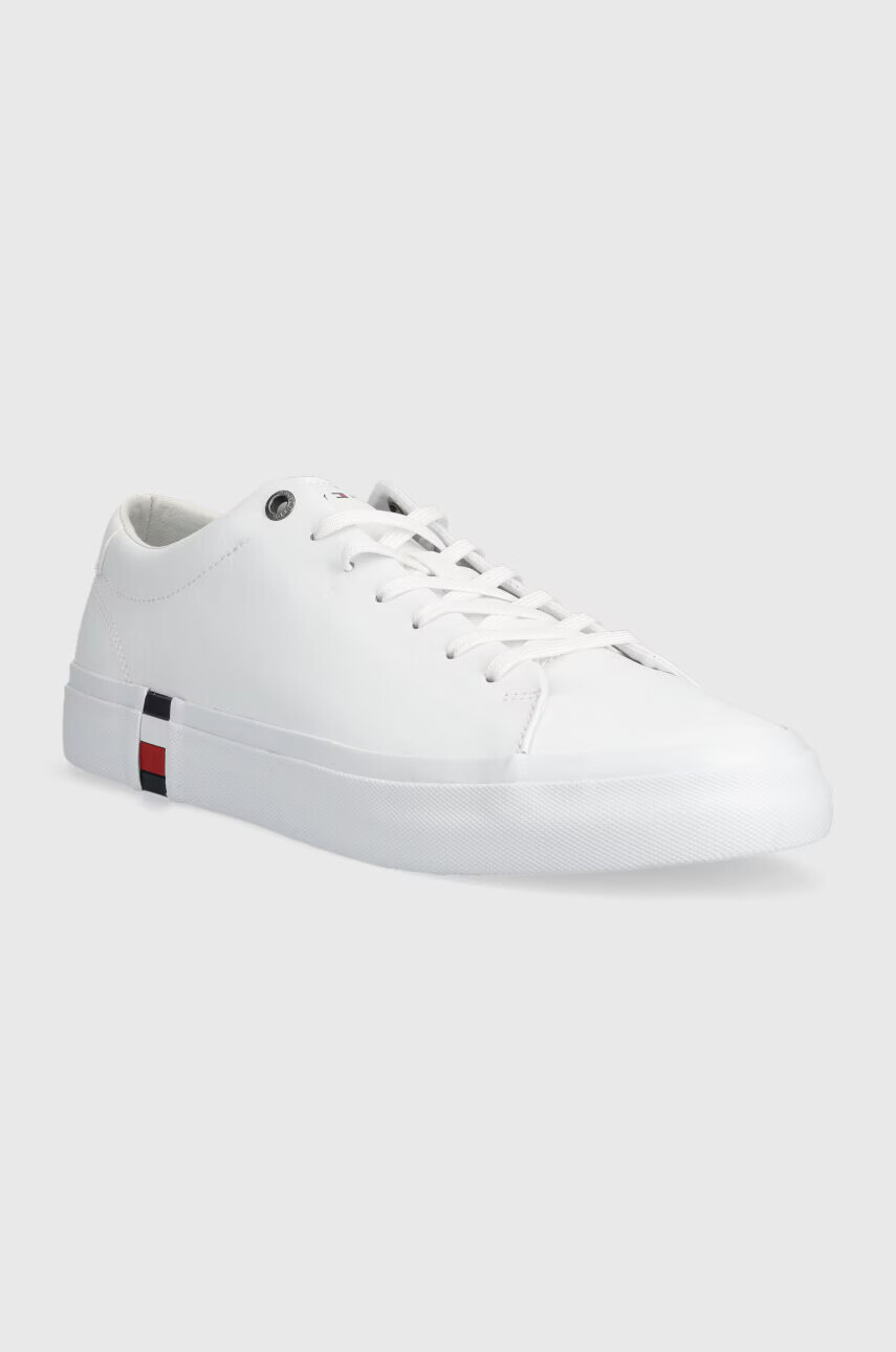 Tommy Hilfiger Кожени кецове CORPORATE LEATHER в бяло FM0FM04589 - Pepit.bg