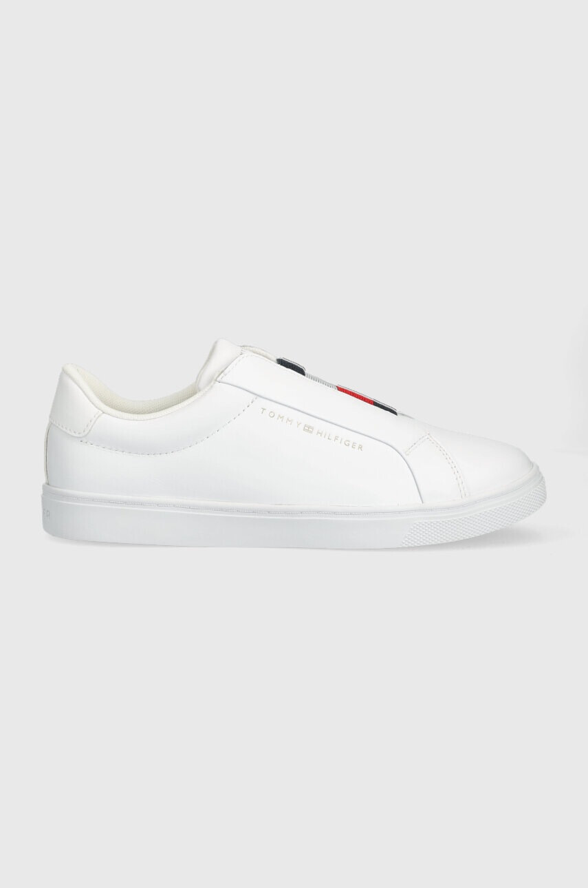 Tommy Hilfiger Кожени кецове ELASTIC SLIP ON SNEAKER в бяло FW0FW07032 - Pepit.bg