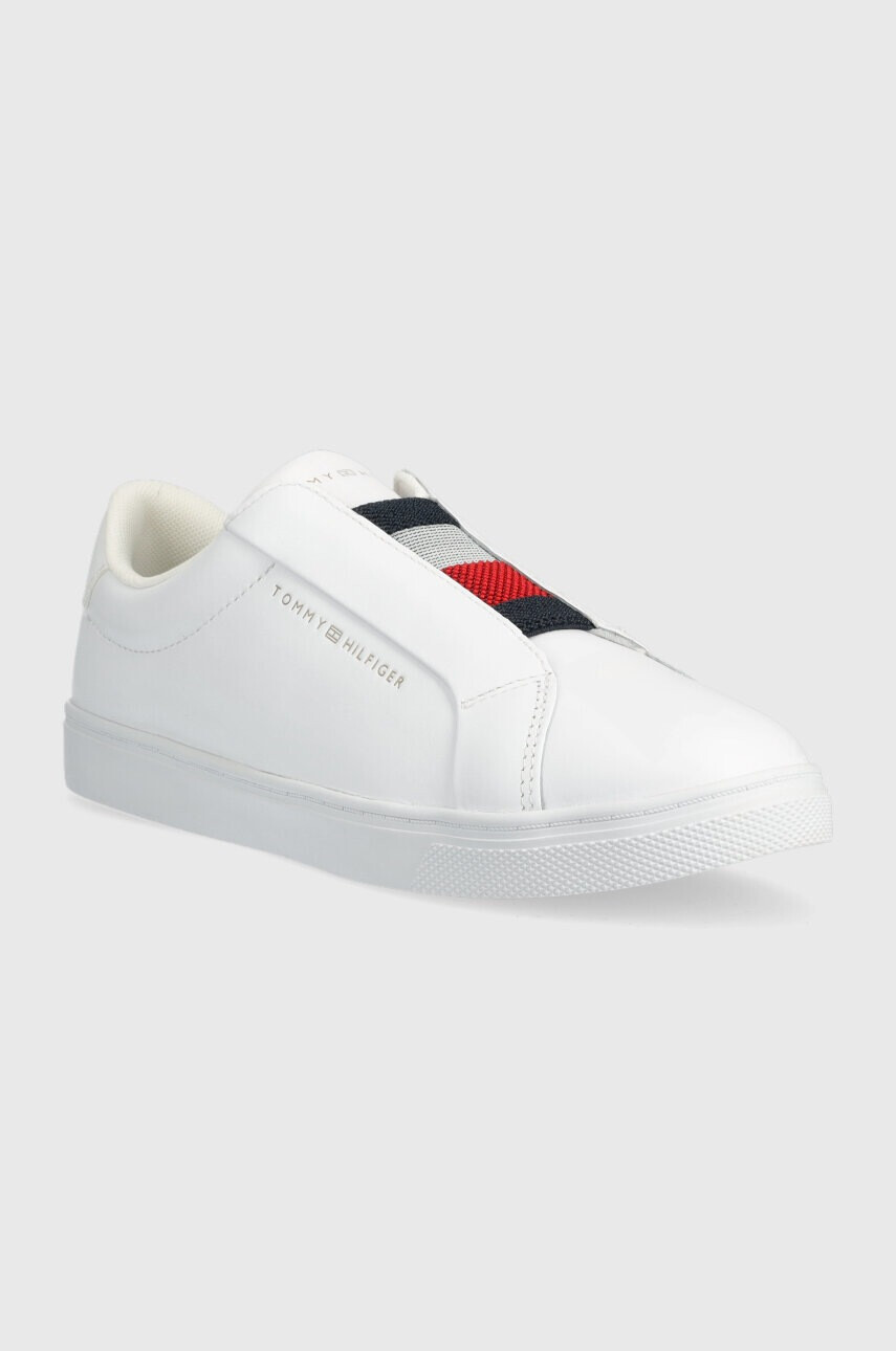 Tommy Hilfiger Кожени кецове ELASTIC SLIP ON SNEAKER в бяло FW0FW07032 - Pepit.bg