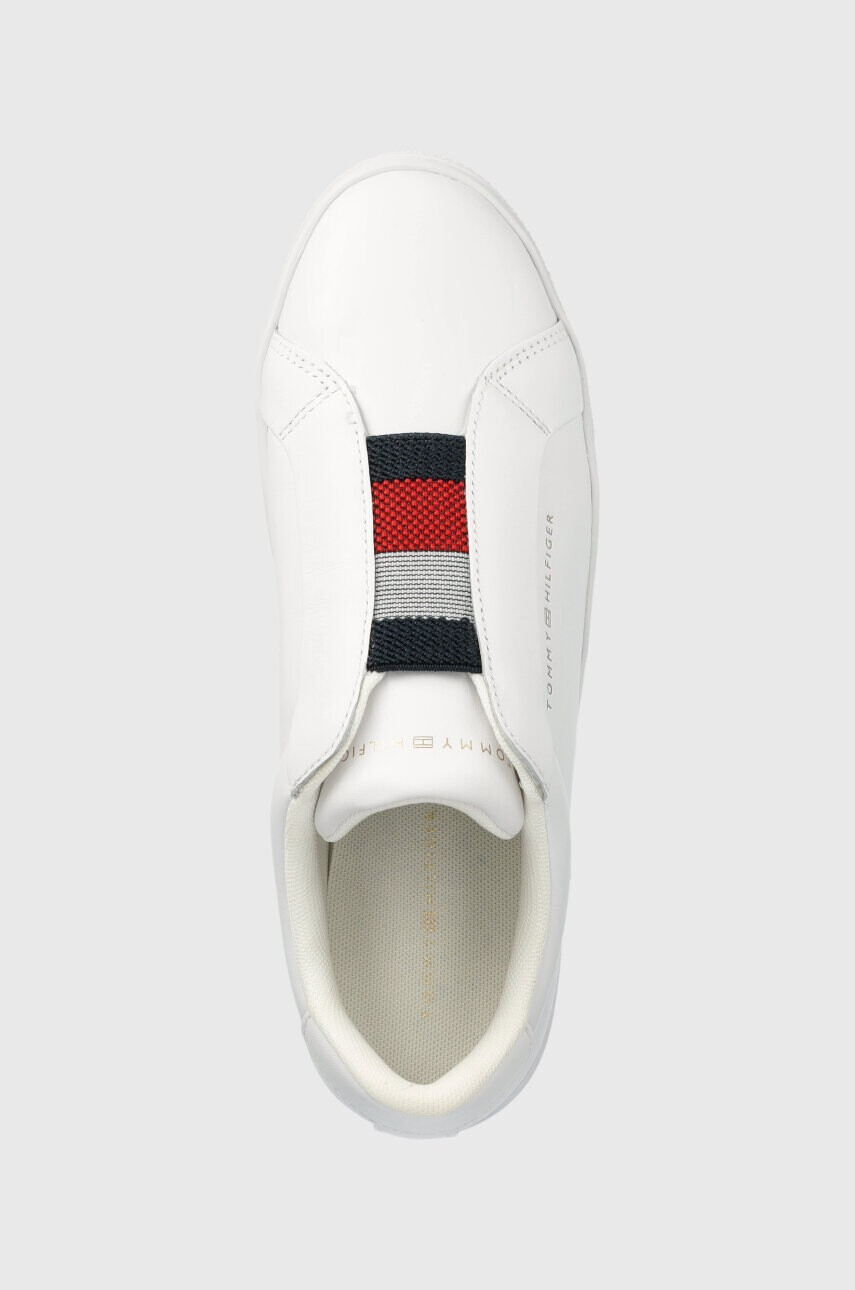 Tommy Hilfiger Кожени кецове ELASTIC SLIP ON SNEAKER в бяло FW0FW07032 - Pepit.bg