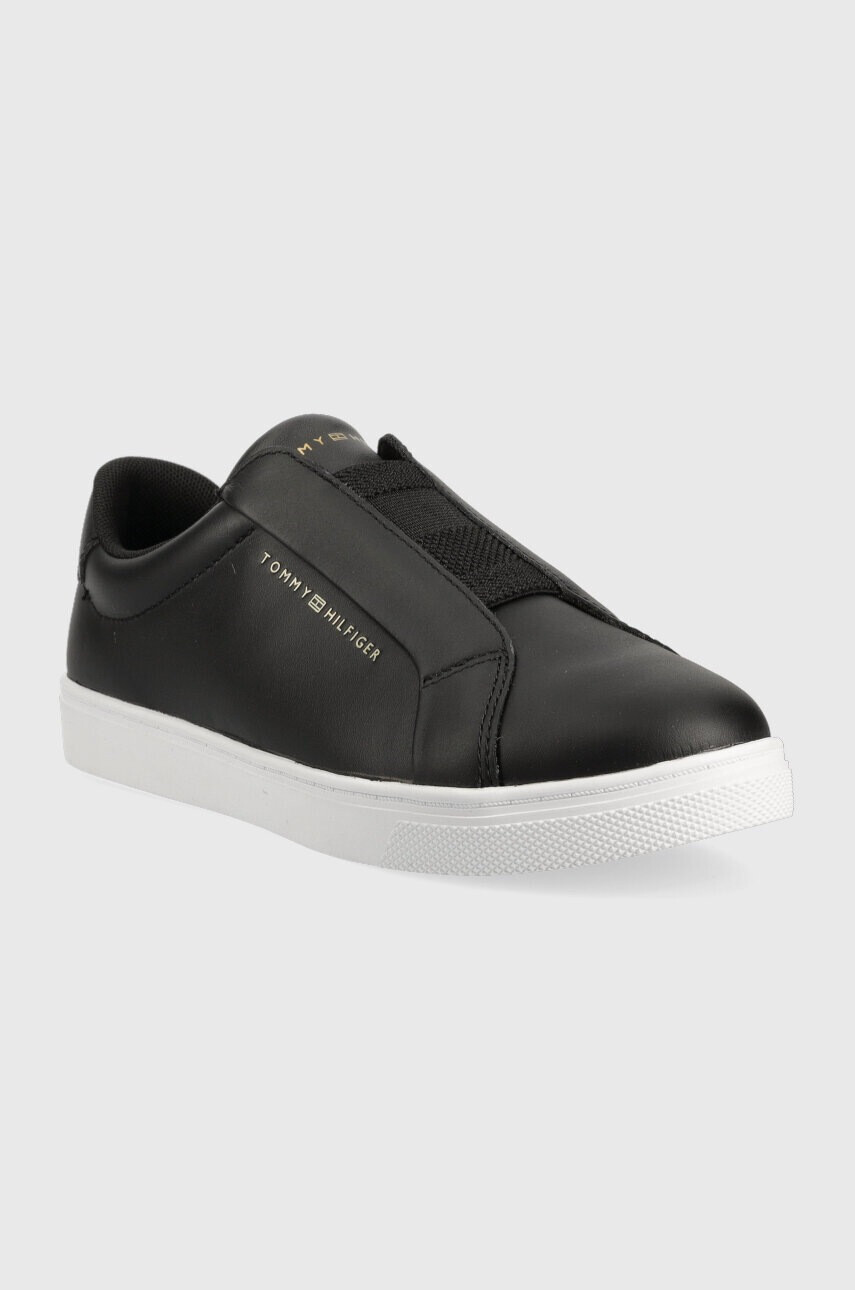 Tommy Hilfiger Кожени кецове ELASTIC SLIP ON SNEAKER в черно FW0FW07032 - Pepit.bg
