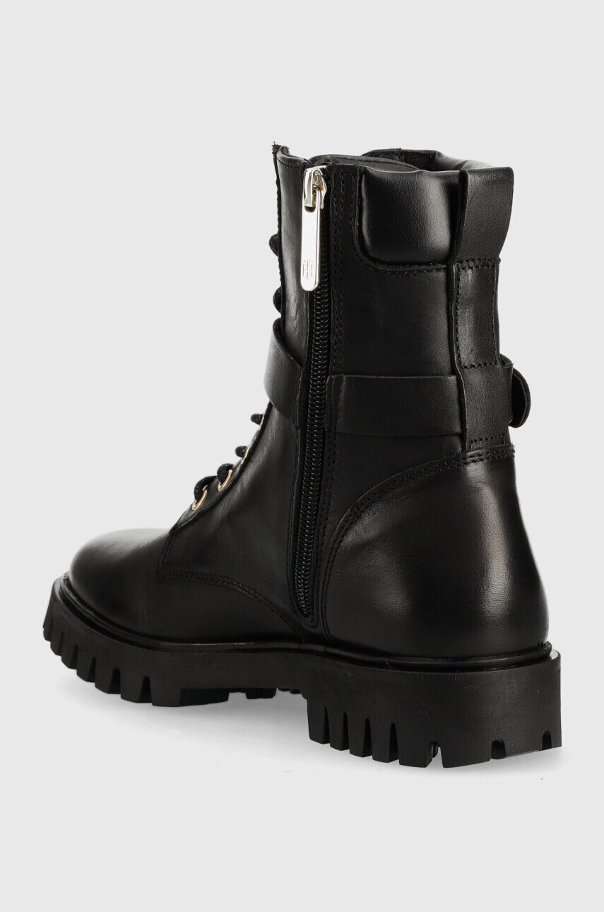 Tommy Hilfiger Кожени кубинки в черно - Pepit.bg