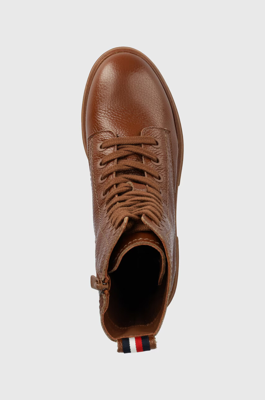 Tommy Hilfiger Кожени кубинки Monochromatic Lace Up Boot в кафяво с платформа - Pepit.bg
