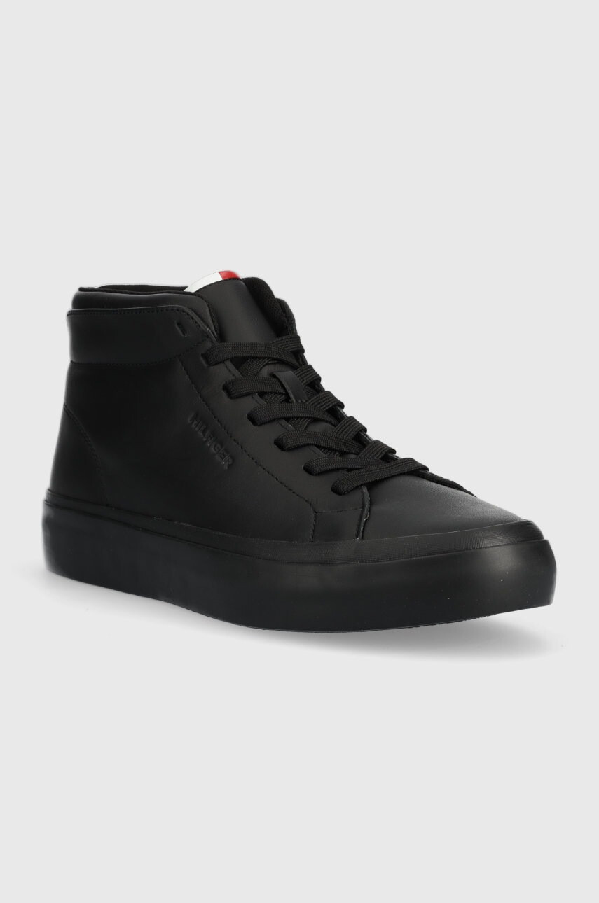 Tommy Hilfiger Кожени маратонки в черно - Pepit.bg