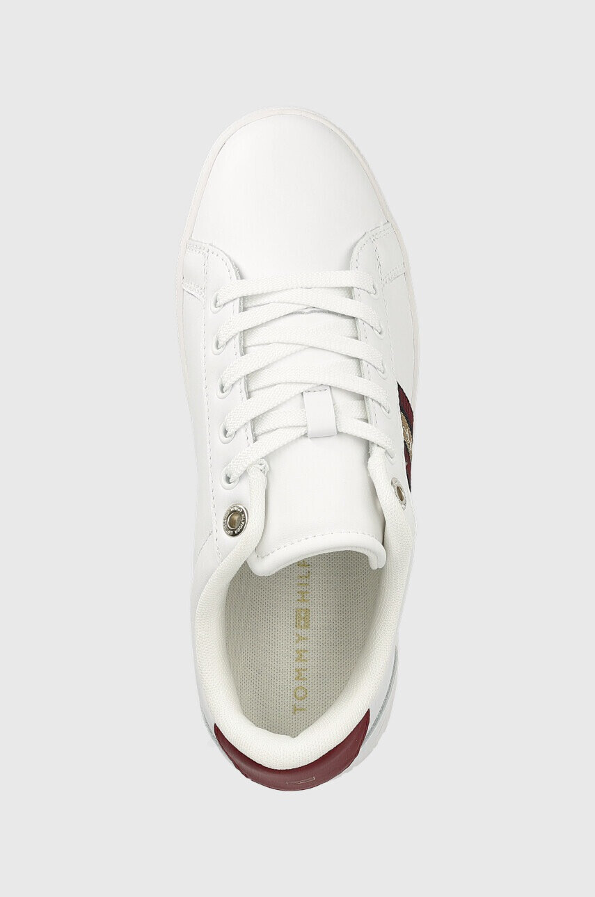 Tommy Hilfiger Кожени маратонки Signature Webbing Court Sneaker в бяло - Pepit.bg