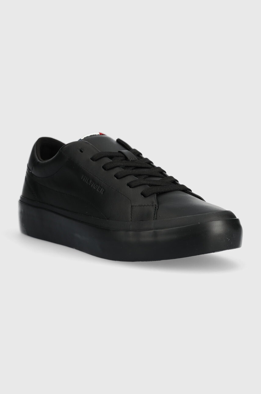 Tommy Hilfiger Кожени маратонки в черно - Pepit.bg