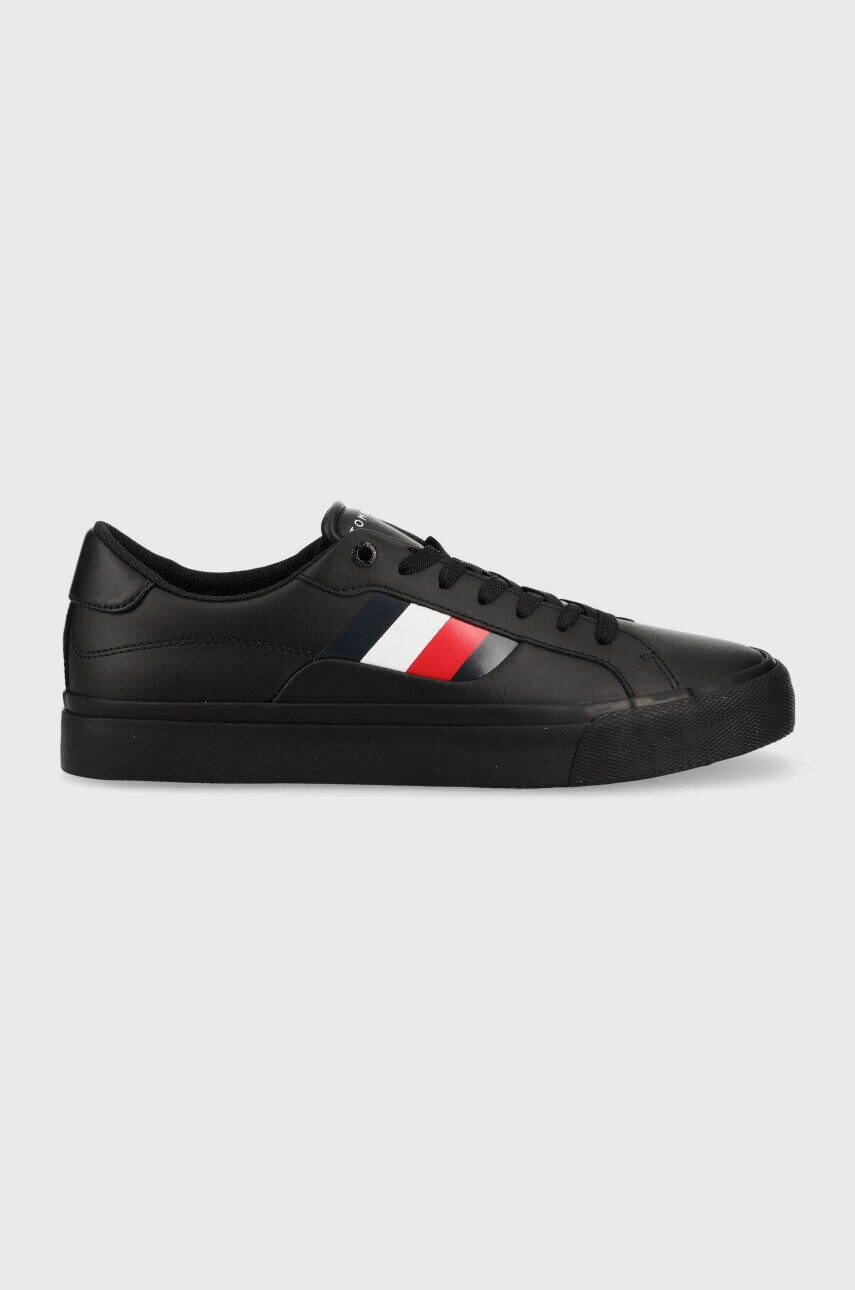 Tommy Hilfiger Кожени маратонки Core Stripes Vulc в черно - Pepit.bg