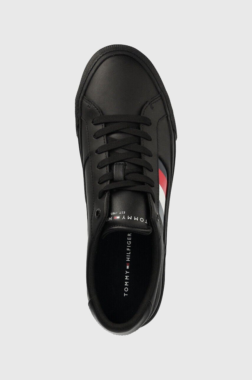 Tommy Hilfiger Кожени маратонки Core Stripes Vulc в черно - Pepit.bg