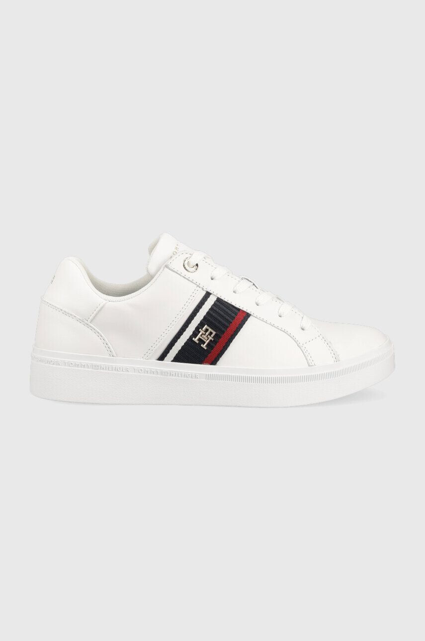 Tommy Hilfiger Кожени маратонки CORP WEBBING SNEAKER в бяло FW0FW07379 - Pepit.bg