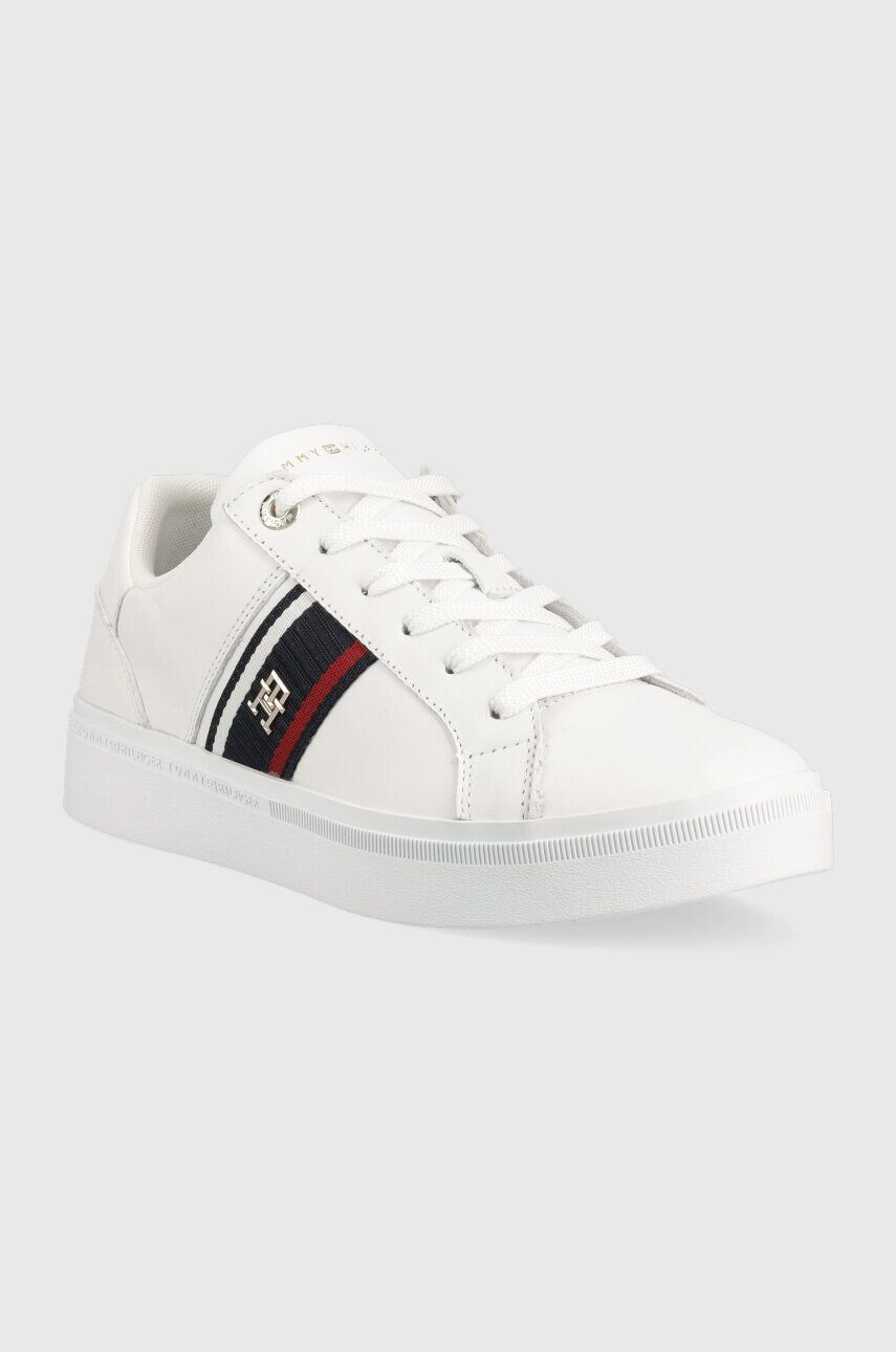 Tommy Hilfiger Кожени маратонки CORP WEBBING SNEAKER в бяло FW0FW07379 - Pepit.bg