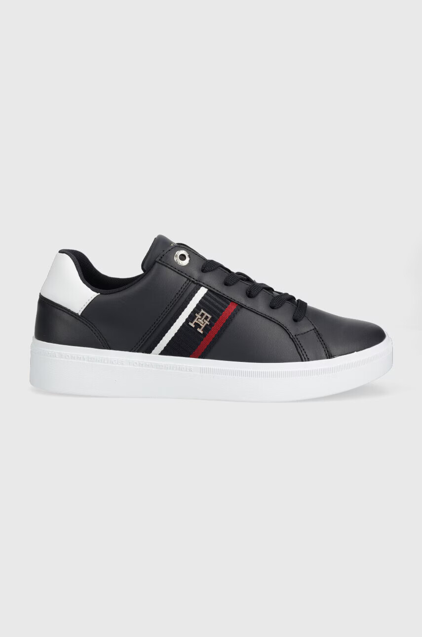 Tommy Hilfiger Кожени маратонки CORP WEBBING SNEAKER в тъмносиньо FW0FW07379 - Pepit.bg